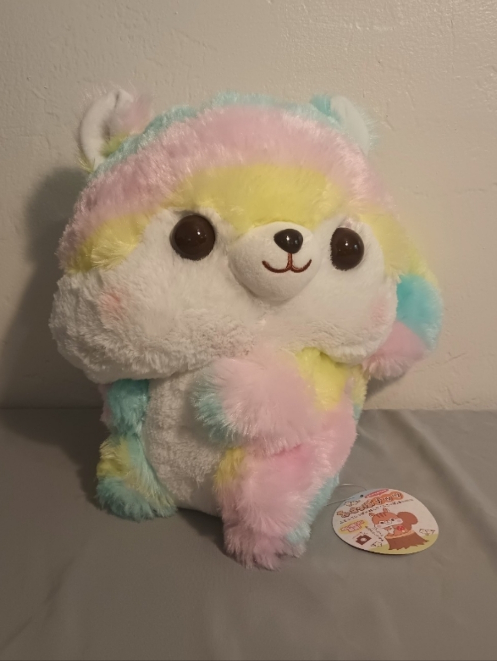 Amuse Fuzzy Tail Rainbow Squirrel Plush